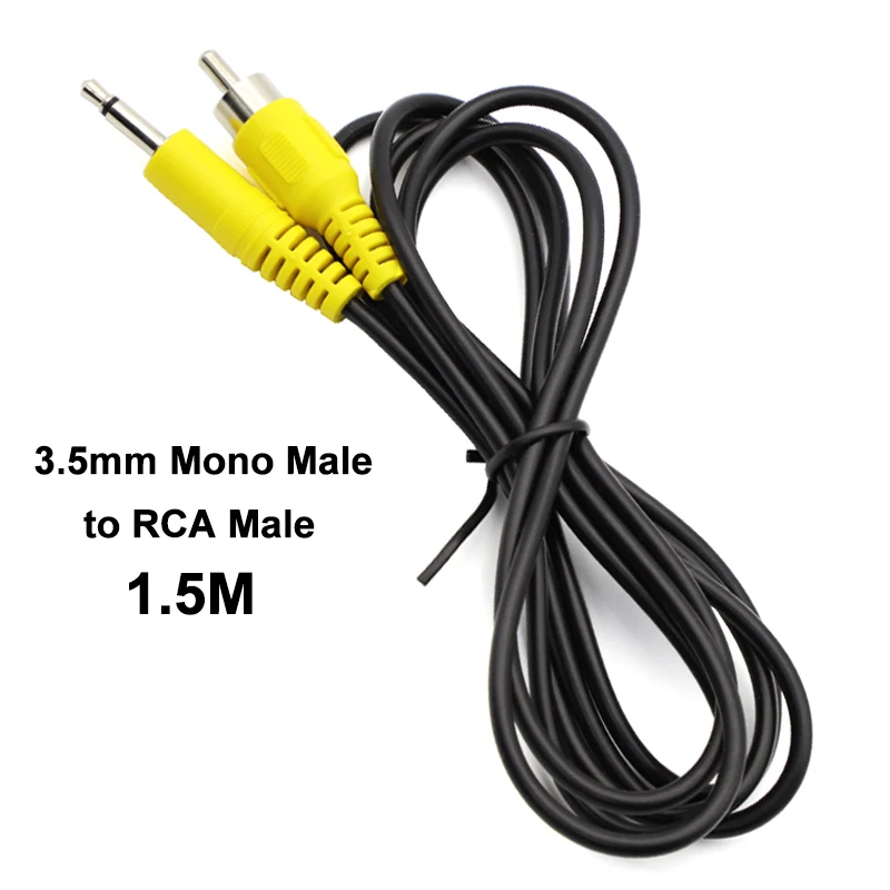

1/2/5pcs 3.5mm Mono Male Plug To Single RCA Male plug Connector AV Audio Video Cable Adapter Cord 1.5M