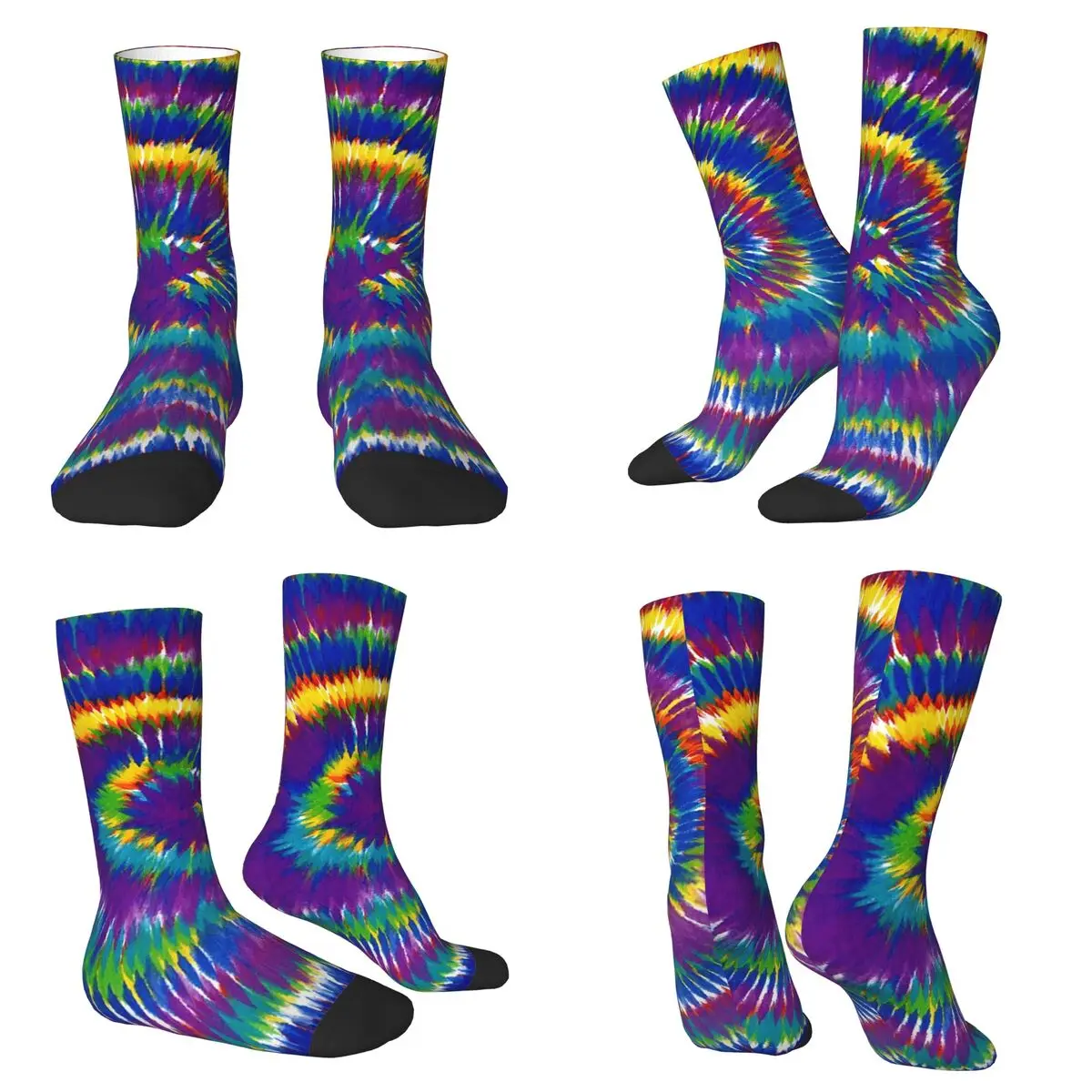 

Rainbow Bohemian Styled Tye Dye Socks Harajuku Super Soft Stockings All Season Long Socks for Man Woman Valentine's Day Gifts