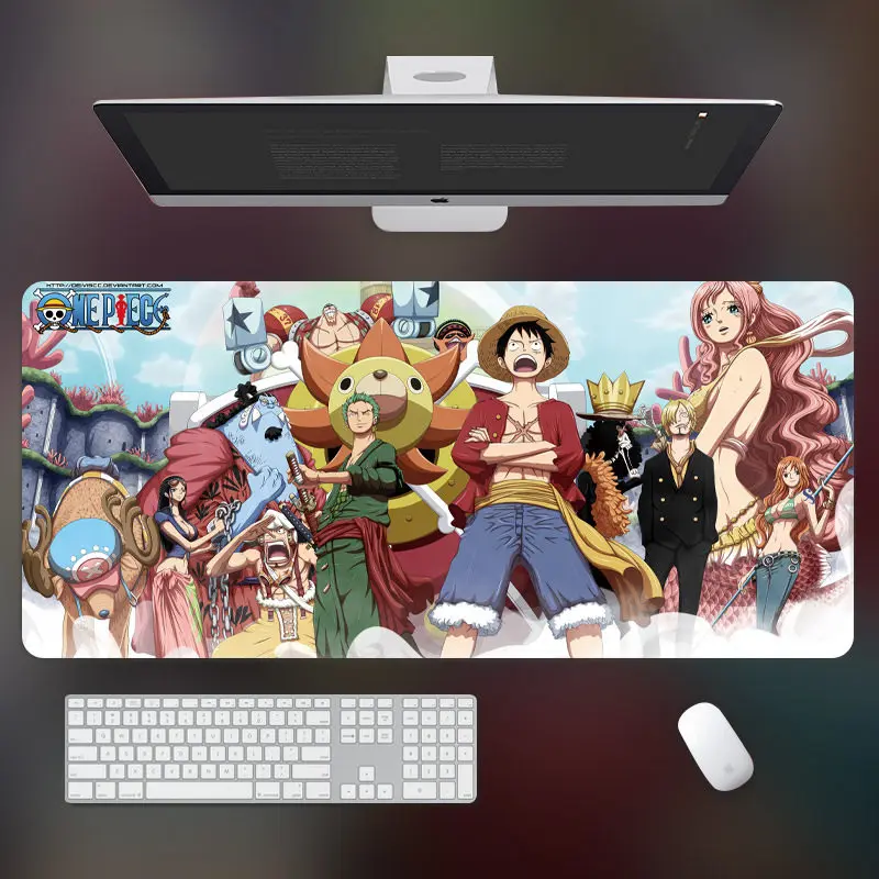 

High Definition ONE PIECE Leather Mouse Pad Large Computer Game Pad Desk Pad Non-slip Computer Keyboard Pad Animation Peripheral