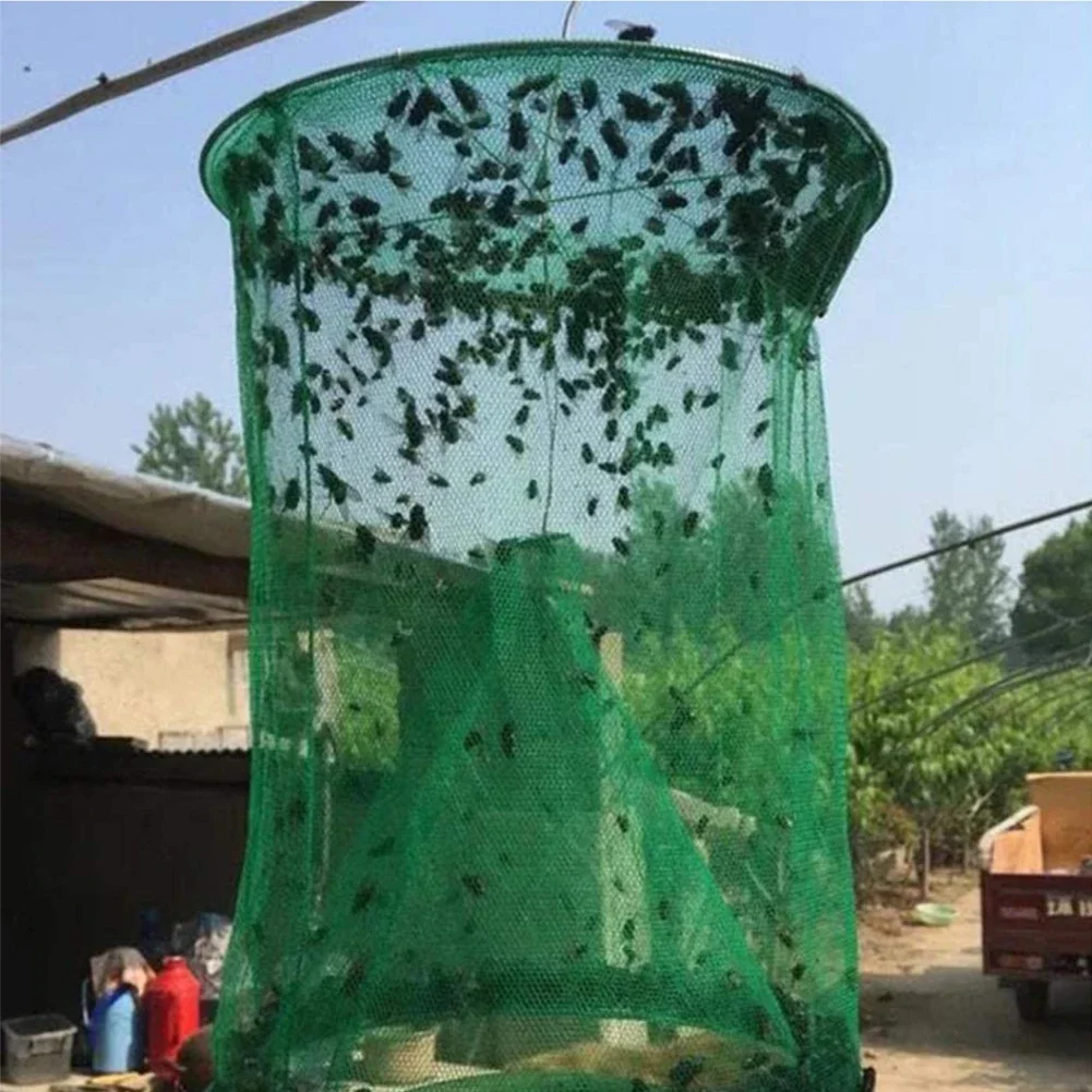 1-10PCS Fly Traps Outdoor Insect Catcher Killer Pest Control Reusable Hanging Flytrap Cage Net Traps Garden Hanging Fly Catche