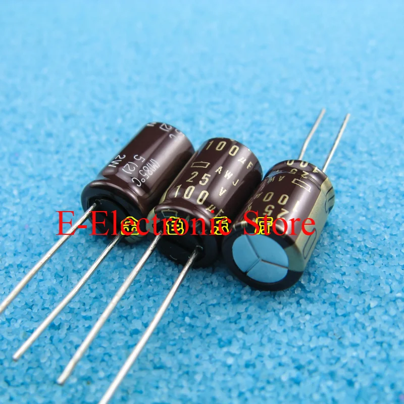 5PCS/LOT 100uF 25V AWJ Advanced Audio Electrolytic Coarse Copper Feet