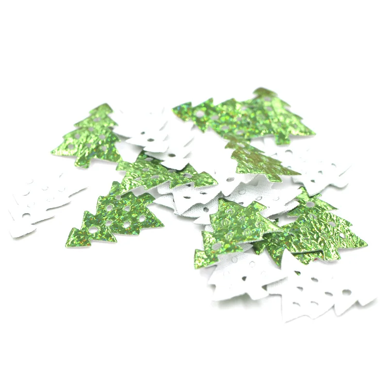 120Pcs Laser Cloth Christmas Tree Appliques DIY Sewing Christmas Decorationfor Clothes Sewing Supplies DIY Craft Ornament
