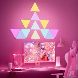 Intelligent LED Triangle Wall Light RGB Indoor Atmosphere Light APP Music Sync Game Room TV Bedroom Decoration