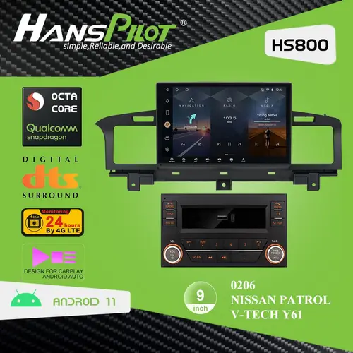 Android Navigation, Auto Radio DVD für Nissan Patrol VTC V-Tech Y61 Safari mit CarPlay AndroidAuto
