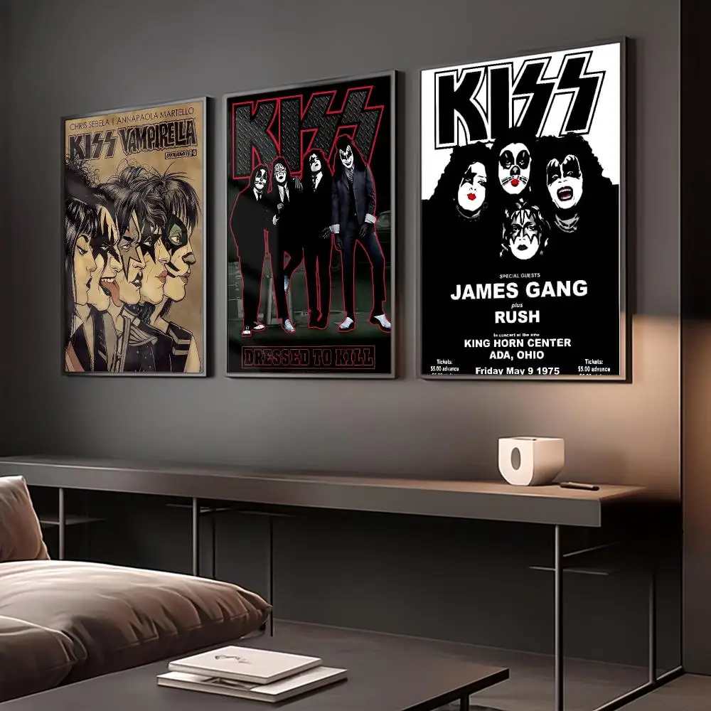 K-KISS Band Singer Retro Poster Perfect Sticker Self Adhesive for Office Home Theater Wall Art Decor Fancy Gift view 3