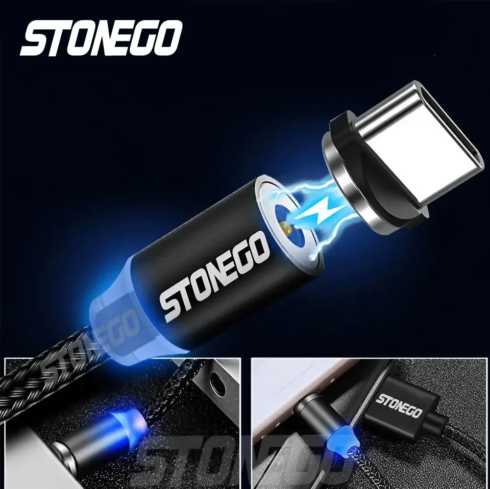 STONEGO Magnetic USB Cable Fast Charging  Micro USB Cable Magnet Charger Data Charge USB Type C Cable Mobile Phone Cable USB Cor