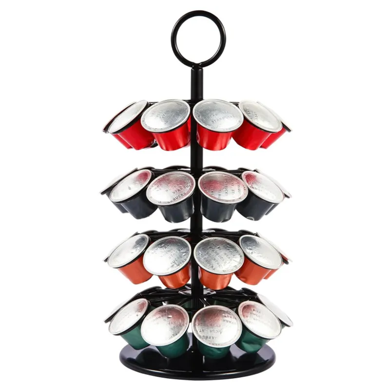 Nespresso Original Coffee Capsules Pod Holder Organizer for Counter 40 Nespresso OriginalLine Pods Storage Rotatable Carousel