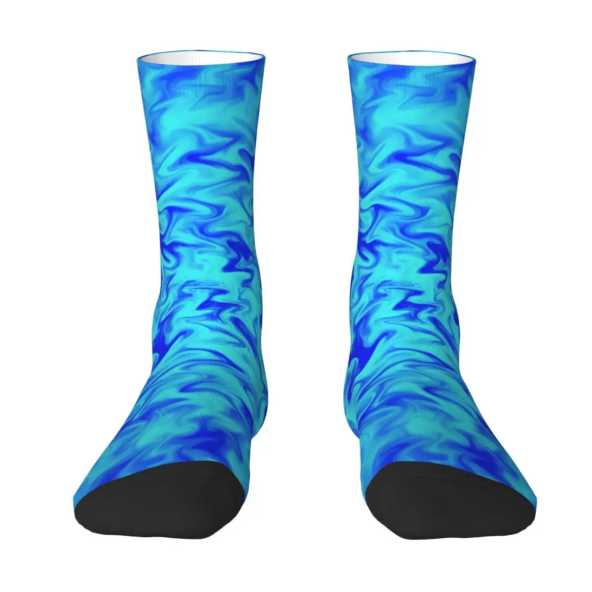 Blue Fire Stockings Women Men Liquid Print Socks Warm Soft Vintage Socks Winter Skateboard Anti Bacterial Printed Socks Gift