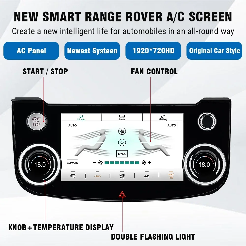 7‘’ For Jaguar XE XEL XF XFL F-PACE 2015 2016 2017 2018 2019 AC Panel Air Conditioner Climate Control Touch Screen upgrade