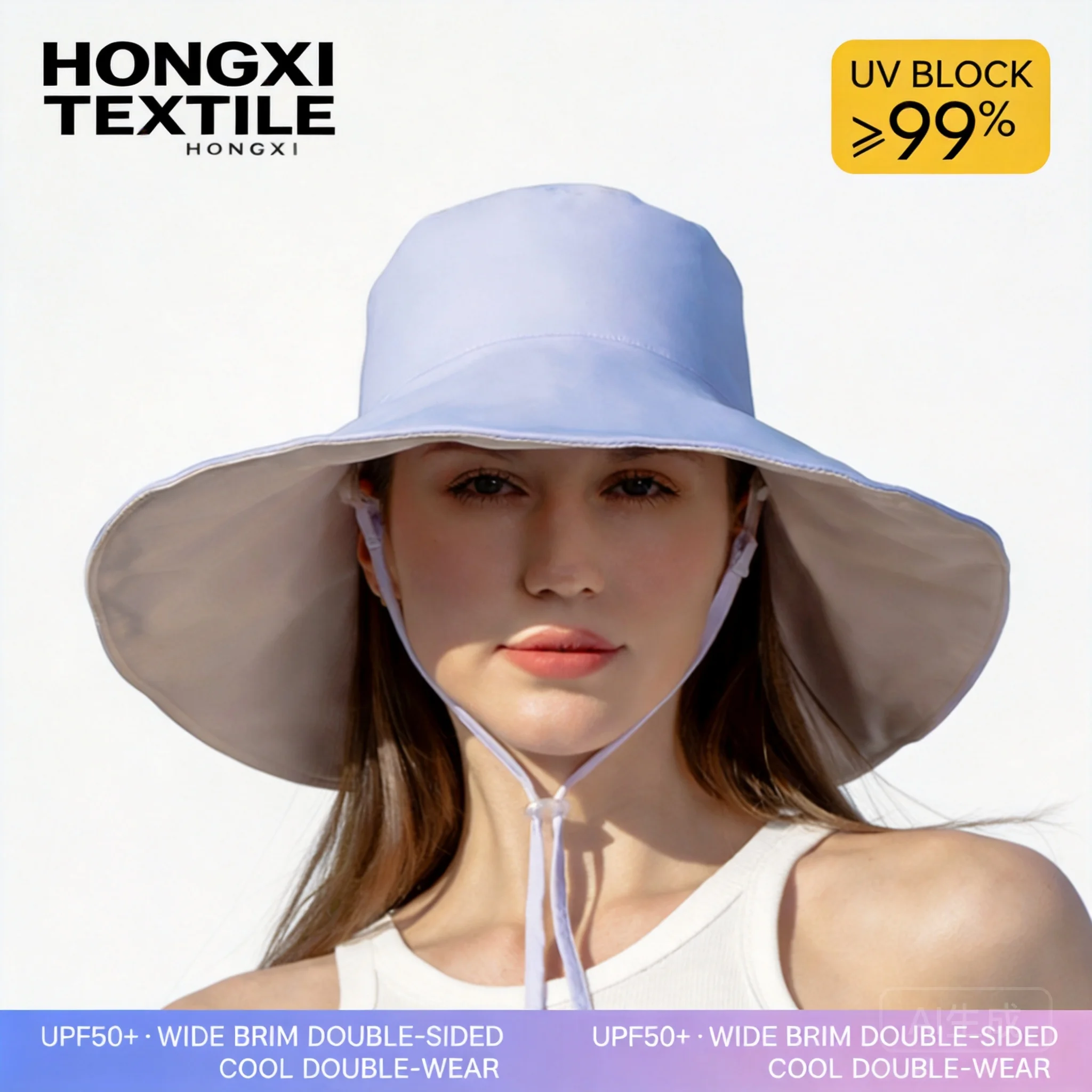 Reversible Wide Brim Bucket Hat For Women Upf 50 Uv Protection Summer Cooling Cotton Sun Hat For Outdoor Beach Hiking Travel Adj