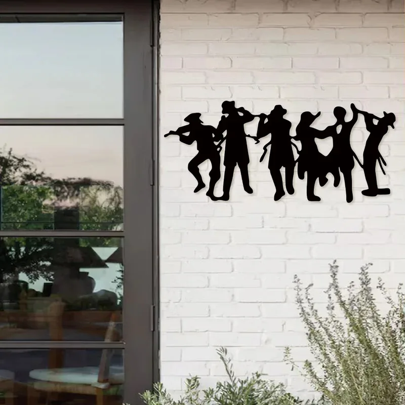 1pc Contemporary Metal Musicians Band Wall Hanging- Indoor/Outdoor Decor -  Perfect Housewarming Gift