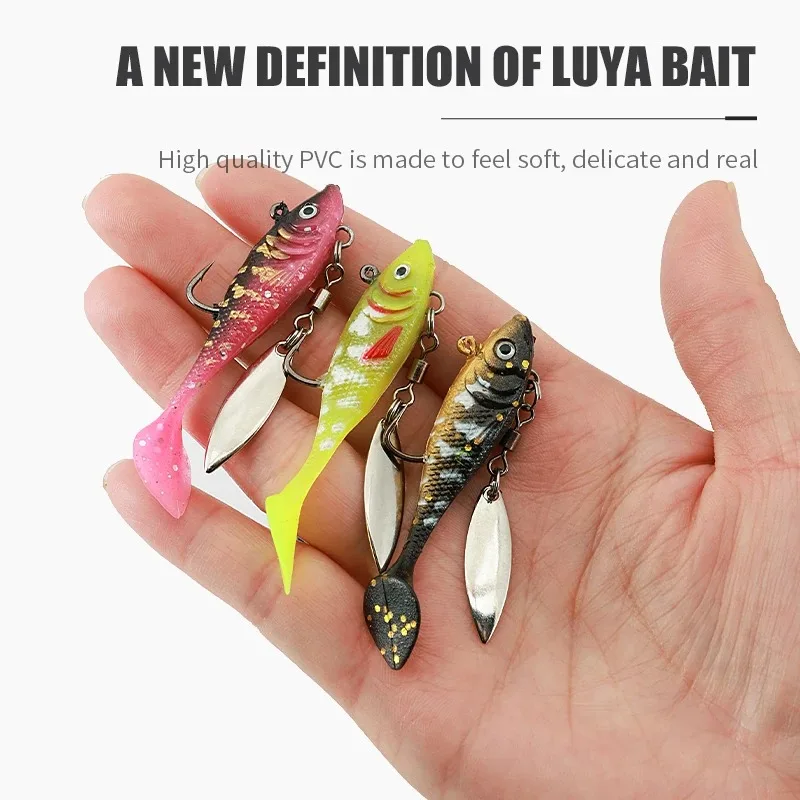 

Paddle Tail Soft Lures Set 60mm 7g Glitter Jig Head Spinner Swimbait Artificial Bait for Predator Bass Pike Fishing