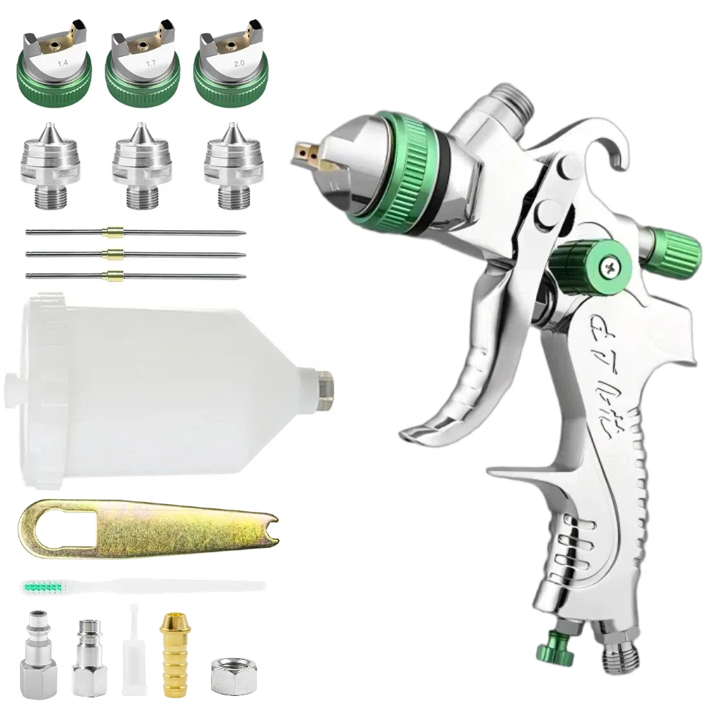 

Professional HVLP Spray Gun 1.4/1.7/2.0mm Steel Nozzle Gravity Spray Gun DIY Spray Paint Kit Home Car Paint Spray Gun Tools