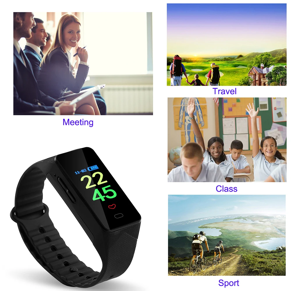 Bracelet Camera Recorder Watch Recorder Watch HD Noise Reduction Voice Activated Wristband Camera Recorder Bracelet for Meeting