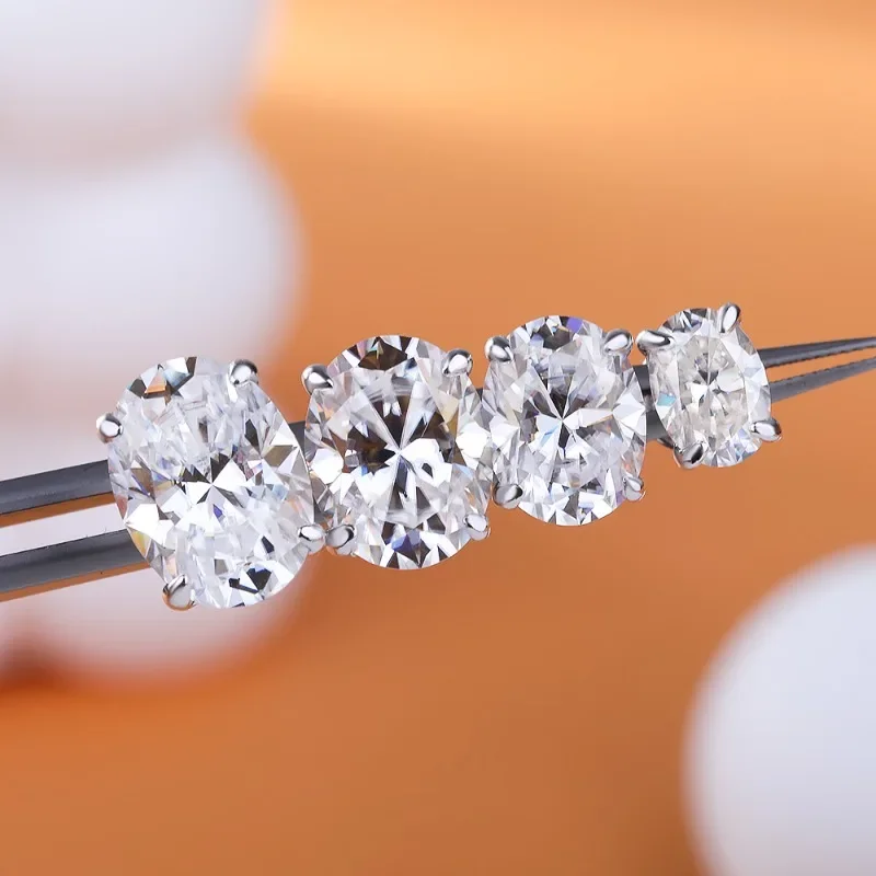 Anting Stud Moissanite Potongan Oval 1-4ct Perak Murni S925 Warna D VVS1 Anting Berlian untuk Wanita Pria Perhiasan Mewah Hadiah Pesta
