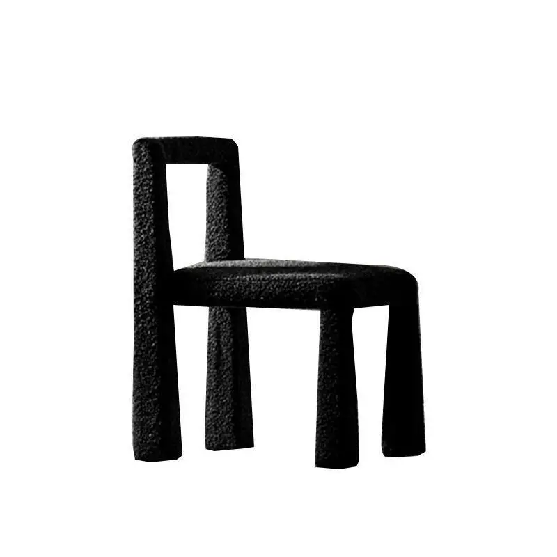 

Simple soft bag dining chair, cream style Nordic modern lamb wool makeup stool