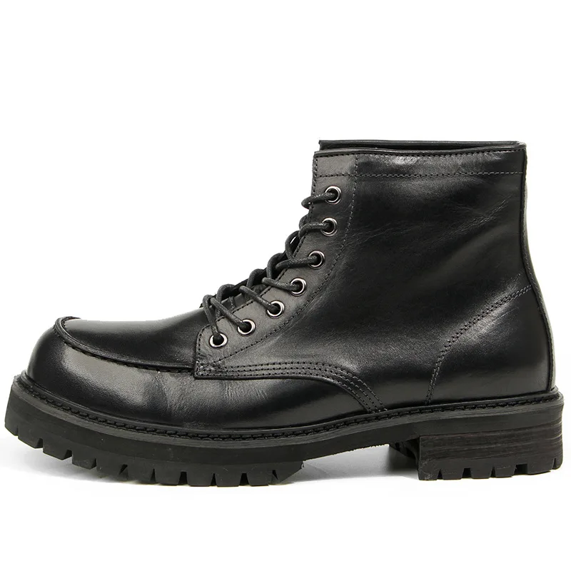 American 875 Vintage Work Boots Men's Winter High-top Leather Boots Men Mid-top Short Boots