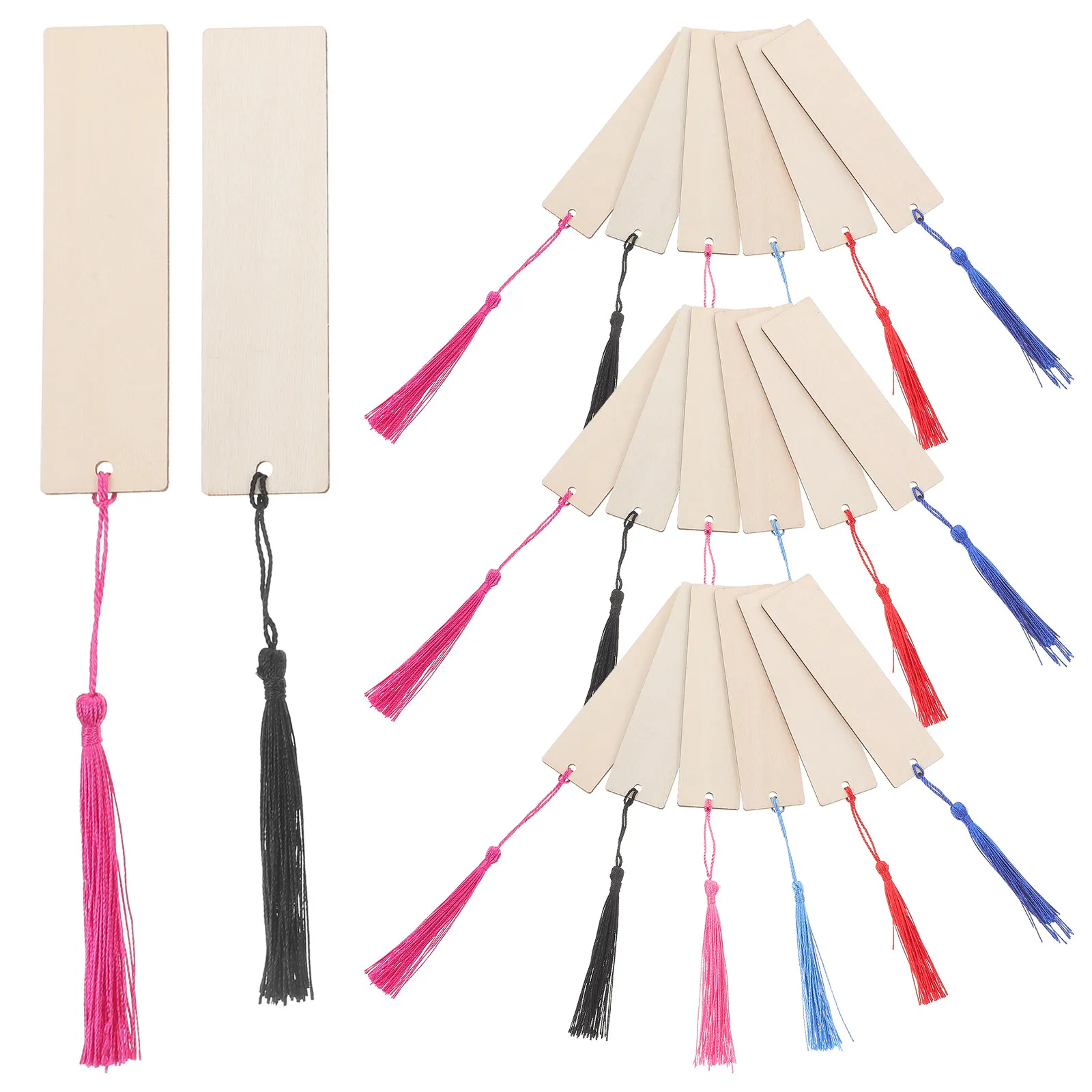 

36 наборов деревянных заготовок для закладок, неокрашенные, из натурального дерева, для ручной росписи, рисования, творчества, чтения, в подарок