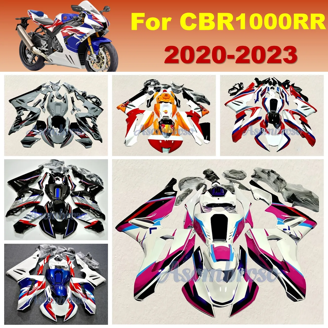 

Полный комплект обтекателей для мотоцикла HONDA CBR1000RR-R 2020 2021 2022 2023 CBR1000RR розовый, белый обтекатель CBR 1000RR-R 20-23