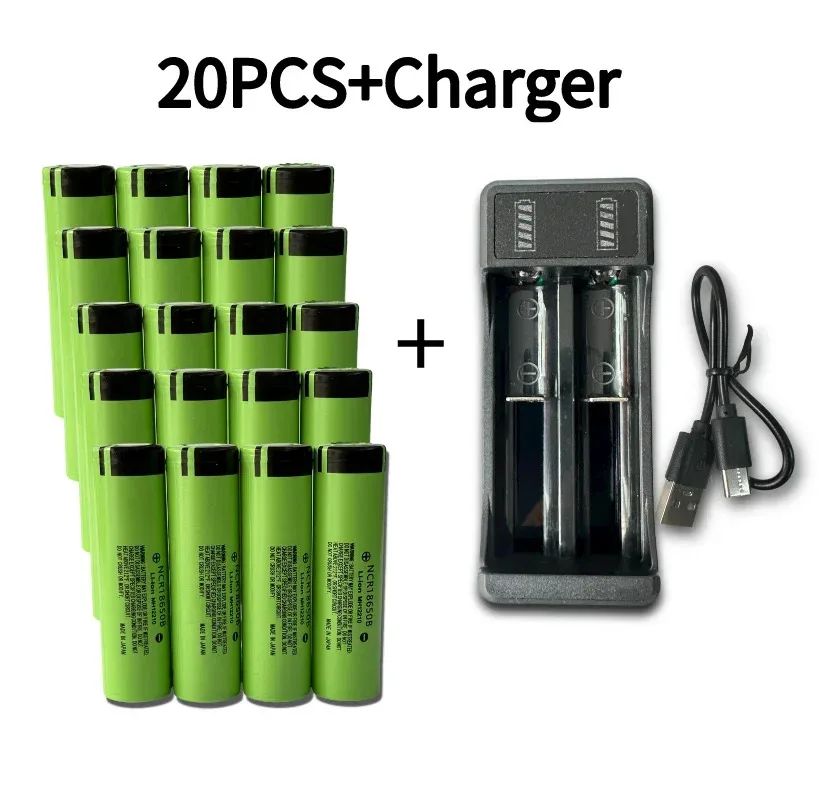 NCR18650B batteries Rechargeable lithium battery 18650 Battery 3.7V 3400mAh 34B pour lamp de poche chargeur USB original new