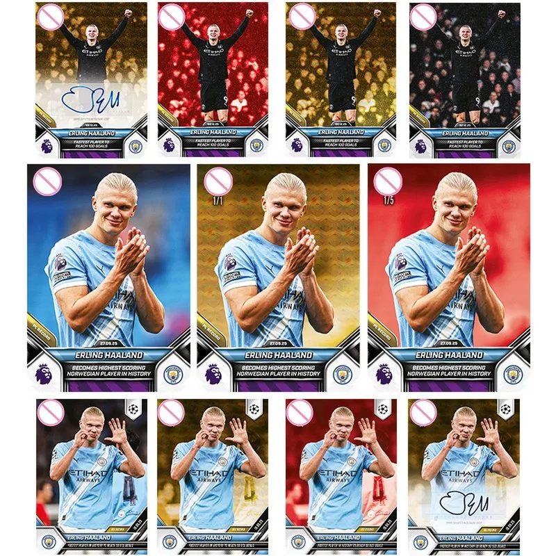 DIY PANINI Football star signature card Erling Haaland LionelMessi Lamine Yamal Neymar Character collection signature card