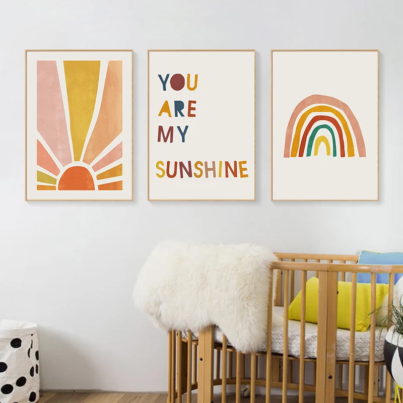 

3Pcs/Set Cartoon Text Canvas Poster Wall Art, Picture Wall Decoration, Modern Living Room Children's Room Home Decoration