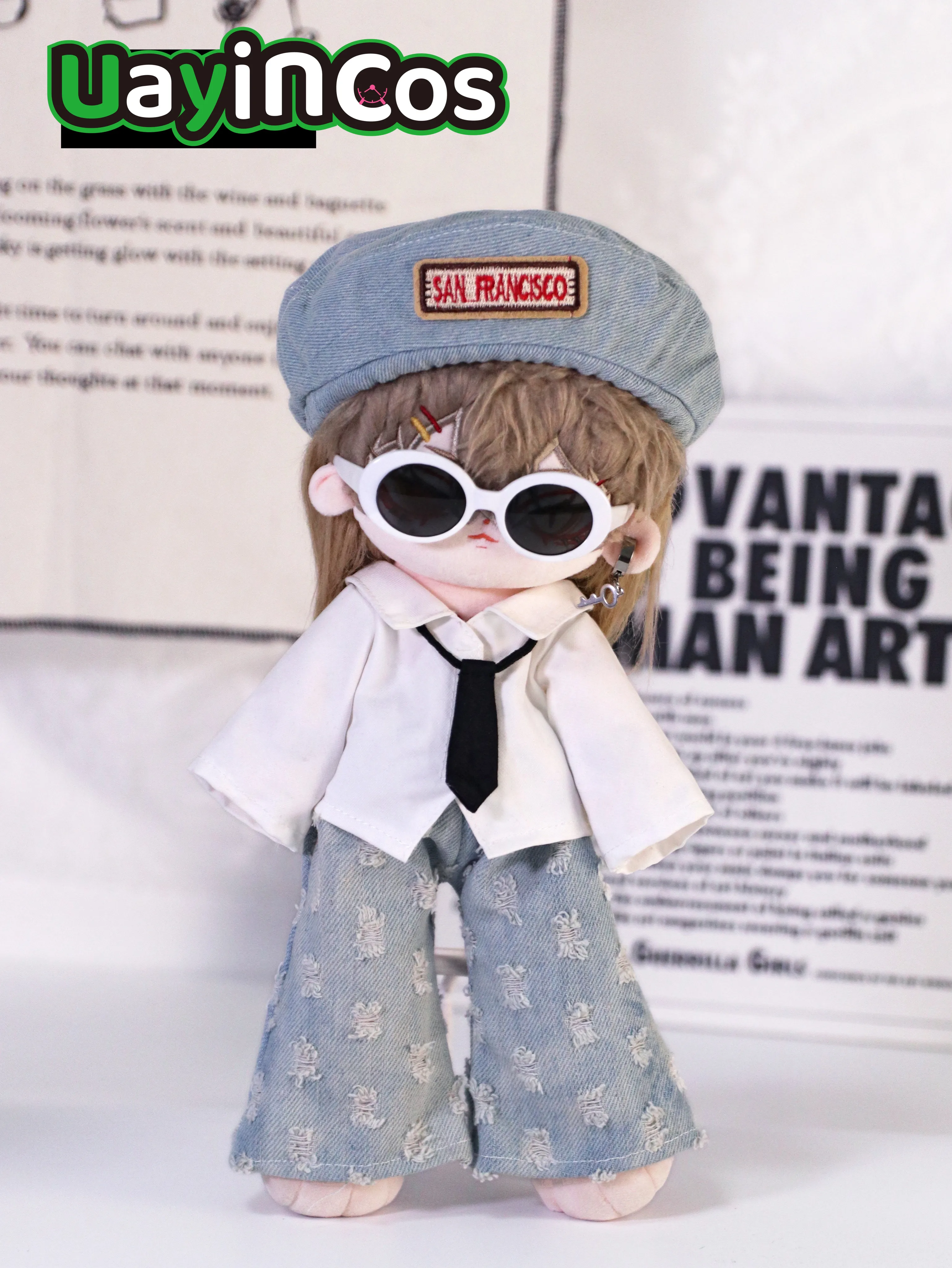 30cm Doll Clothes Cool Girl Punk Ripped Jeans Straight Pants Flared Pants Stuffed Plushies Plush Doll Accessories Anime Toy Kids