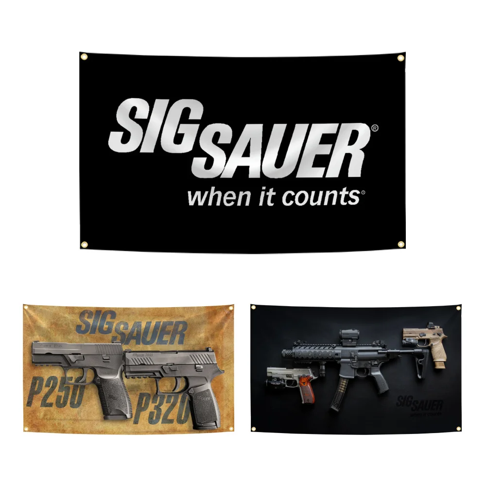 3x5 футов SIG SAUERs When It Counts Arms P320 Пистолет Флаг Полиэстер Цифровая печать Баннер Домашнее уличное украшение Гобелен 3x5 футов SIG SAUERs When It Counts Arms P320 Пистолет Флаг Полиэстер Цифровая печать Баннер Домашнее уличное украшение Гобелен
