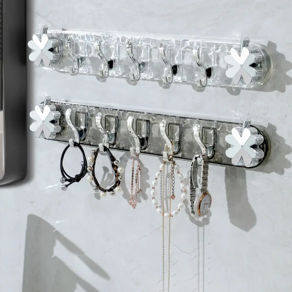 

Пластиковые прочные крючки на присоске, 5 крючков, без перфорации, крючки для одежды, многоразовые компактные крючки для хранения мелочей для гостиной