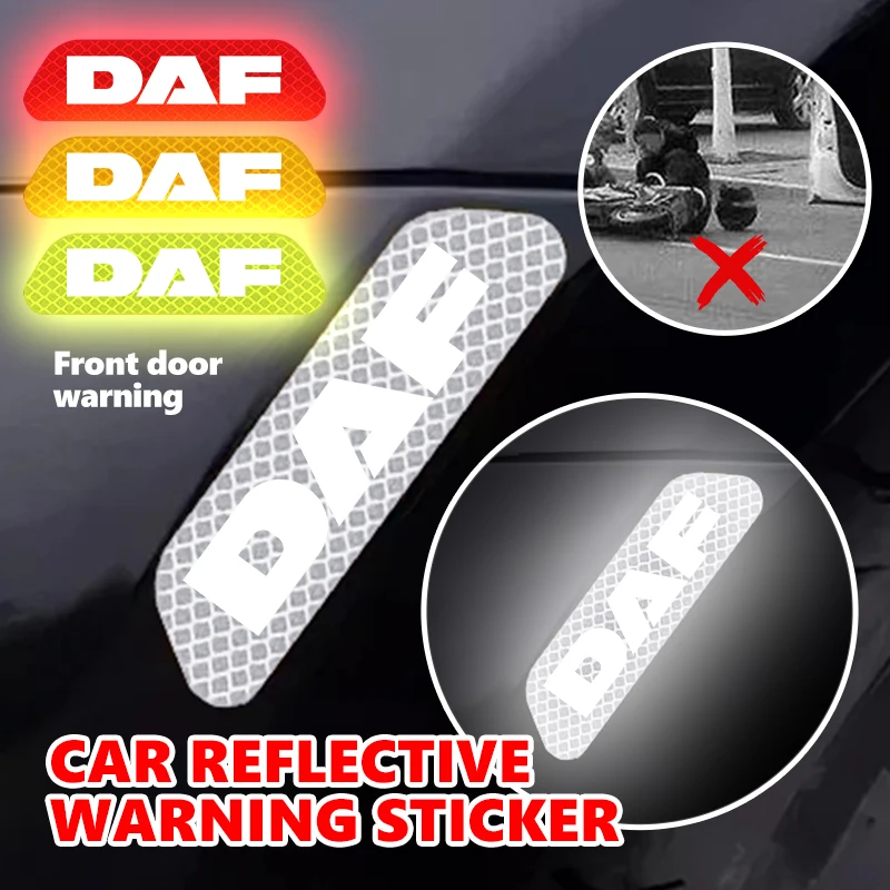 Autocollants réfléchissants d'avertissement d'ouverture de porte de voiture, 4 pièces, pour DAF XF 95 105 CF LF VAN