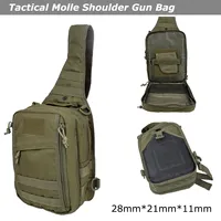 Tactical Molle Shoulder Gun Bag Handgun Holster Pistol Holder Case Hunting EDC Chest BackPack for Glock 1911 Taurus G2c