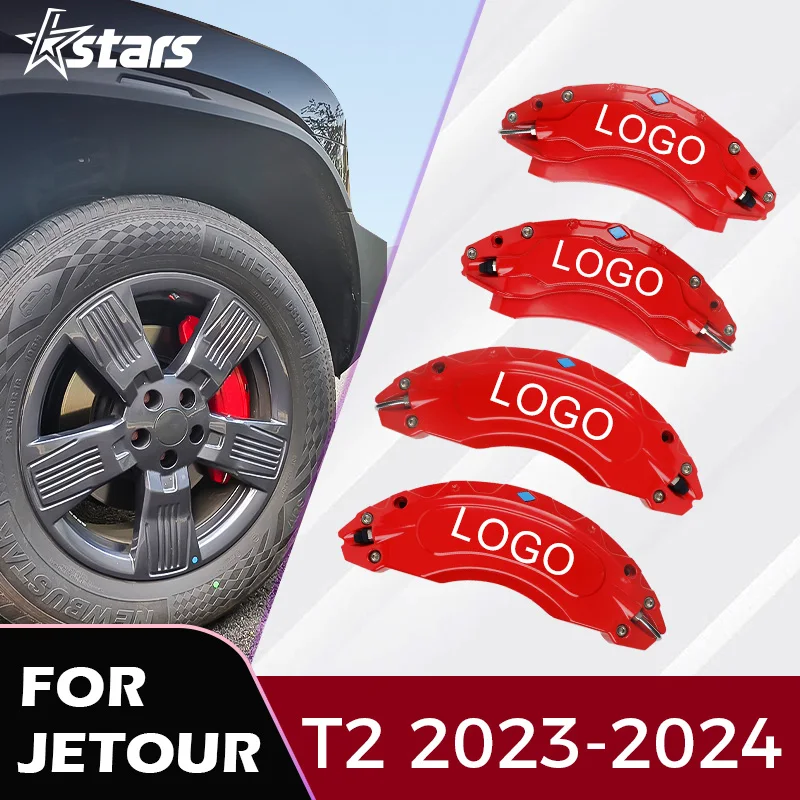 Brake Caliper Cover For Jetour T2 2023 2024 Caliper Cover Aluminium Alloy 19 20 Inch 12 Colors 4 Pcs With Logo Stickers