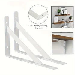2 Pack Shelf Brackets Metal Shelves Supports 90 Degree Triangle Heavy Duty Wall Mount Angle L Bracket for Floating Shelving wit