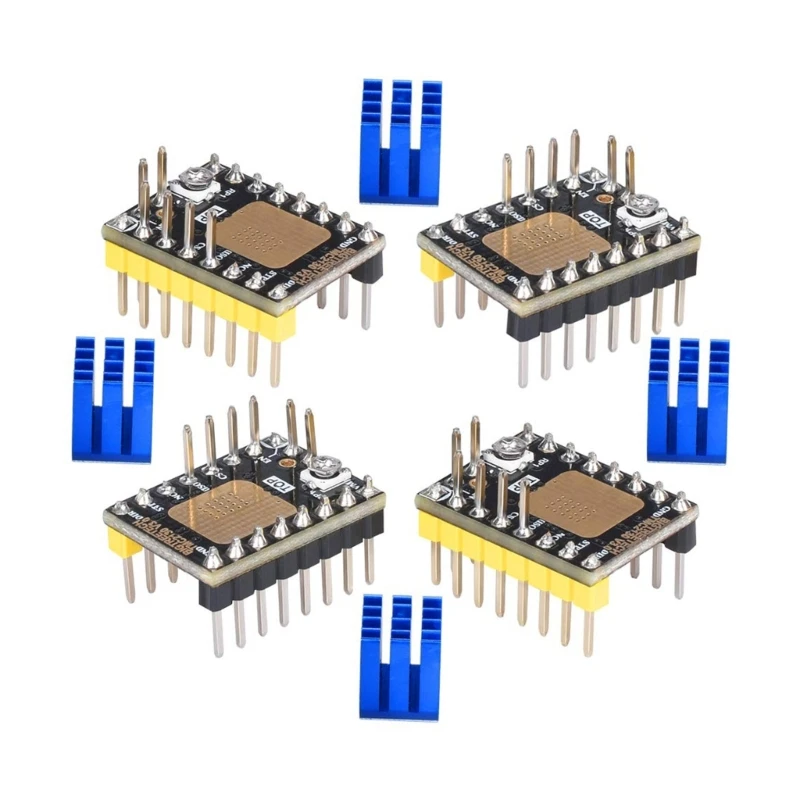 

TMC2130 .0 Stepper Motor Driver SpiMode Mute with Heat Sinks Stepstick Silent Driver for 3D Printer(Pack of 4PCS)