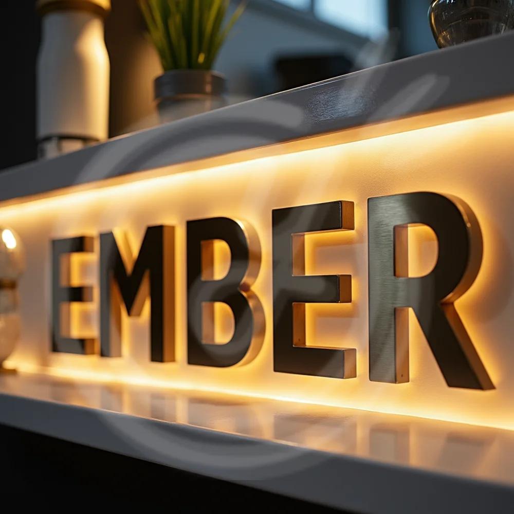 맞춤형 3D 백라이트 문자 간판, 실내외용 금속 LED 조명 회사 비즈니스 간판