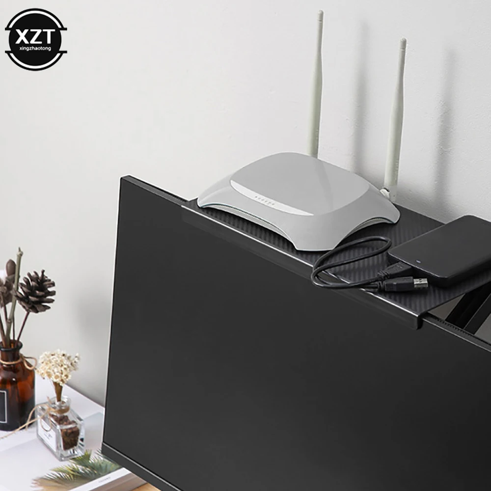 1pcs Rack for TV Monitor Organizer Screen Top Storage Shelf Bracket Practical Home Computer Office Multi-functional Holder