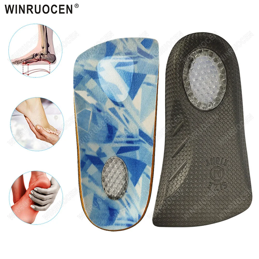 

WINRUOCEN 1/2 пары ортопедических полустельок из ЭВА для коррекции свода стопы, при плоскостопии/козолочковой деформации ног, с поддержкой и амортизацией, нескользящие