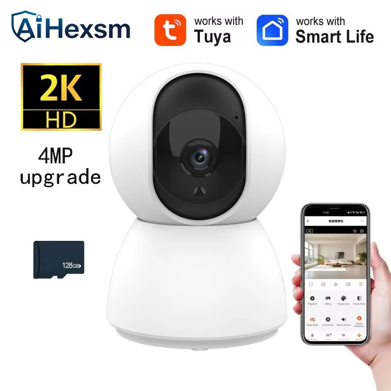 2K 400W Tuya Smart Mini WiFi IP Camera Remote Wireless Surveillance Auto Tracking Of Human Home Security CCTV Baby Pet Monitor