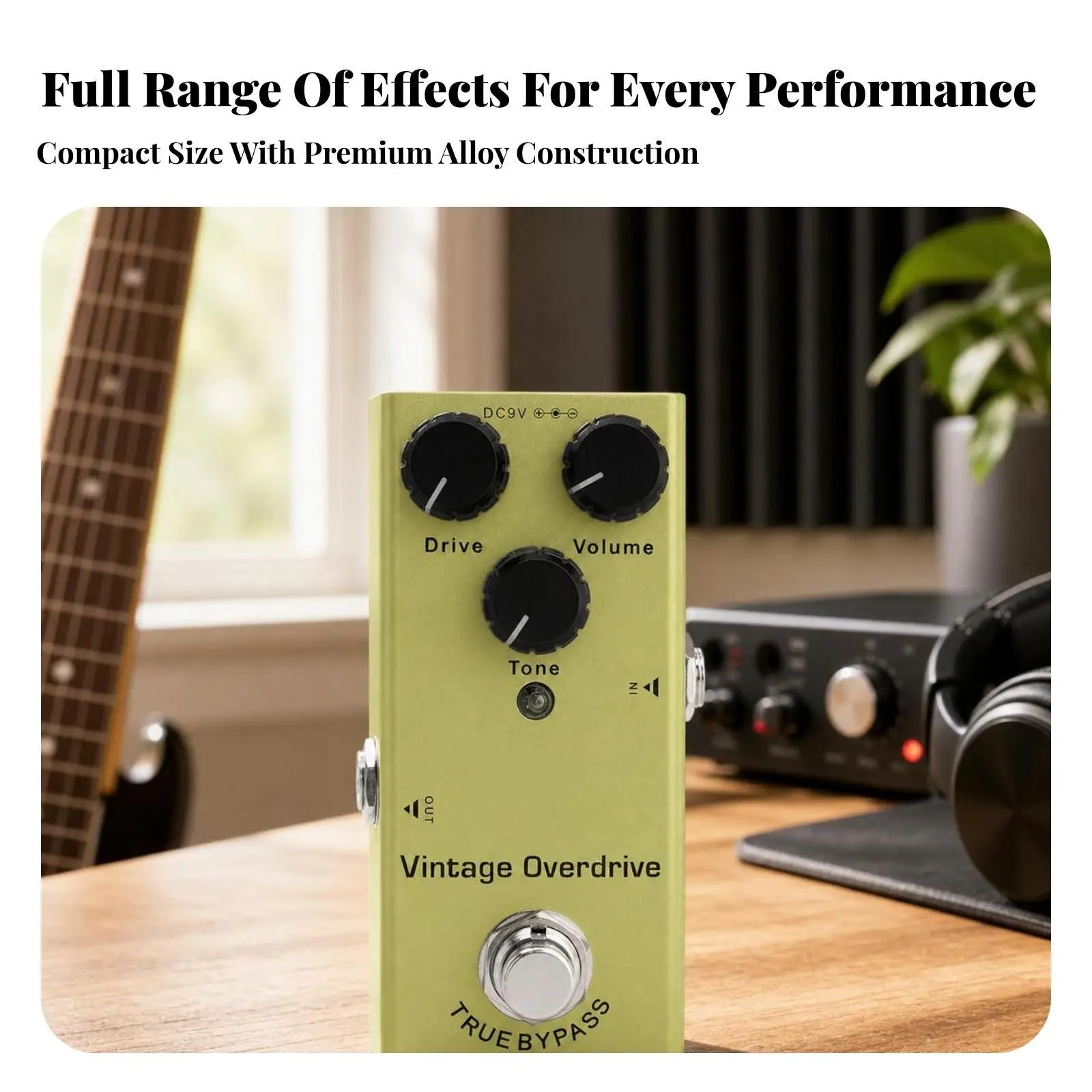 Music Signal Processor Guitar Pedal with True Bypass Design for Electric Guitar and Bass Effects Practice Performance