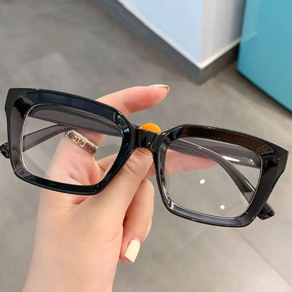 

Transparent Anti Blue-ray Reading Glasses Square Shape Retro Presbyopia Eyeglasses Lightweight Wood Stripes Large Frame Eyewear