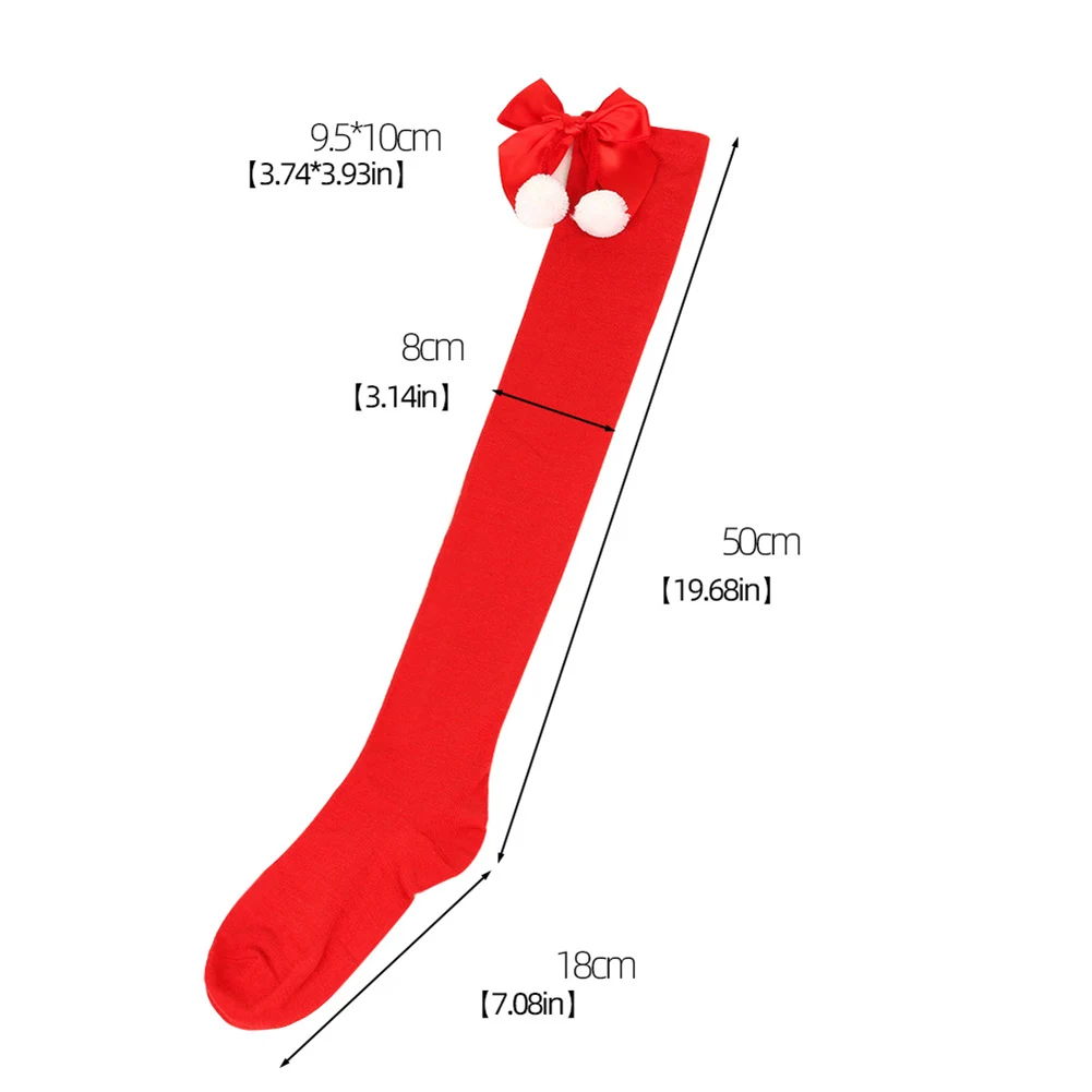 Bow Christmas Long Socks Overknee Socks Ladies Striped Socks High Socks Women Holiday Christmas Striped Stockings