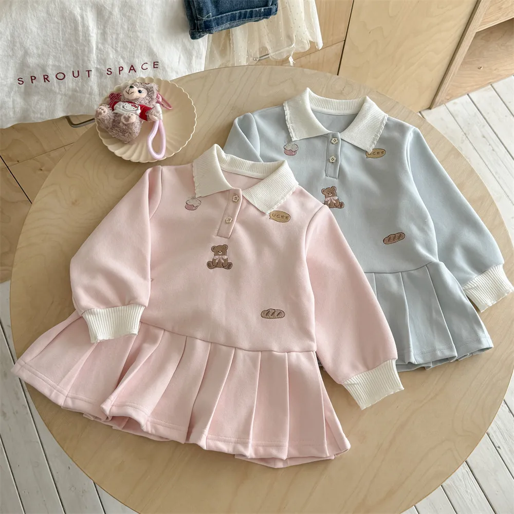 

Платье для девочек, осеннее новое модное платье принцессы для маленьких девочек, детская юбка-поло в академическом стиле