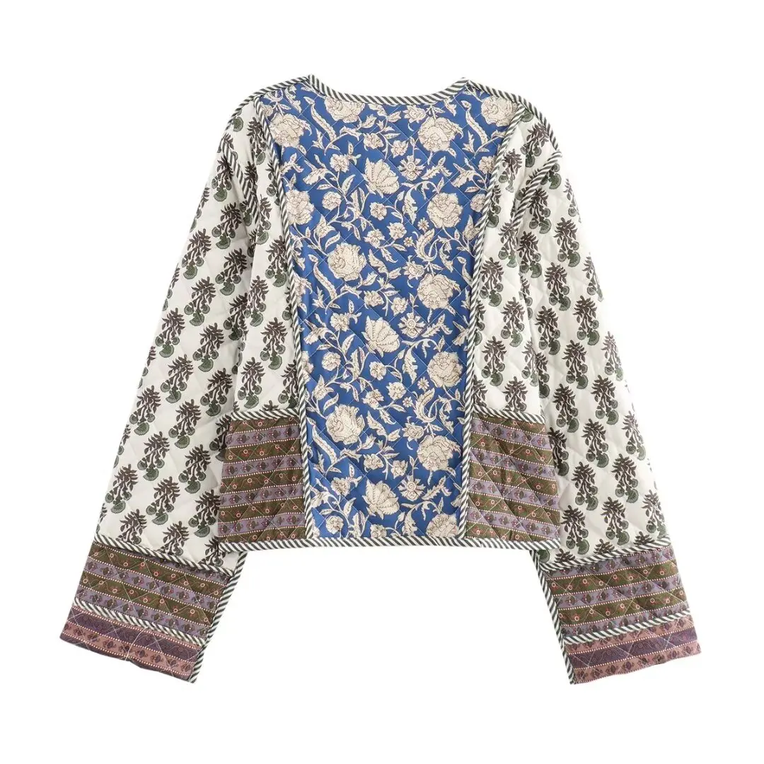 Cappotto imbottito trapuntato reversibile da donna |   Giacca con stampa fronte-retro e tinta unita