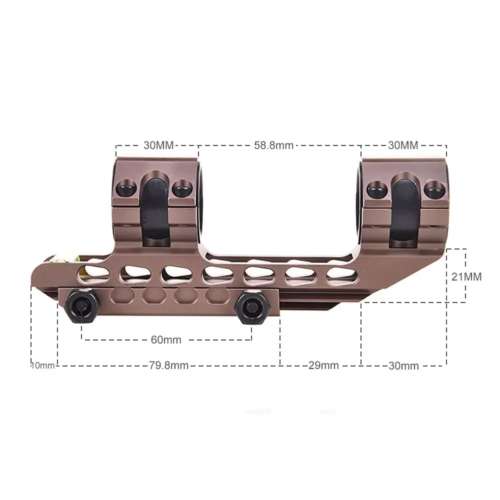 WestHunter Cantilever Picatinny Scope Mounts 25.4mm/30mm Tube Optical Sights Rings 20mm Rail Mount with Bubble Level view 2