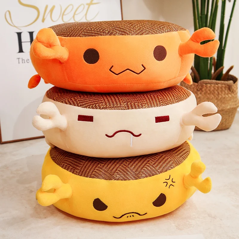 Kawaii Domestic Summer Cool Crab Plush Cushion Pillow Double Sided Design Plush And Bamboo Super Soft Comfortable Plush Cushion