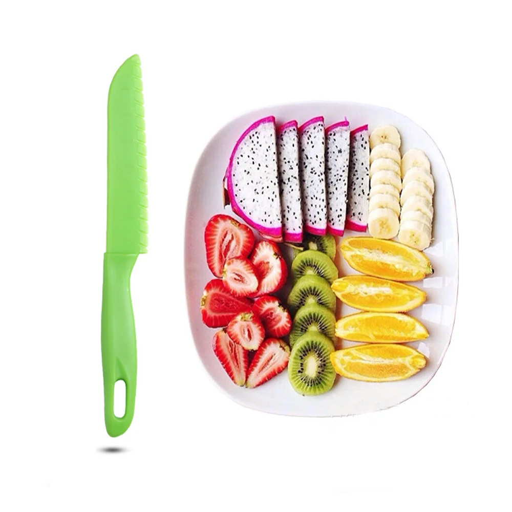 Plastic Fruit Serrated Knife 1pcs Kids Knife Kitchen Chef Bread Lettuce Toddler Cooking Paring Knives Children\'s Knife For Kids