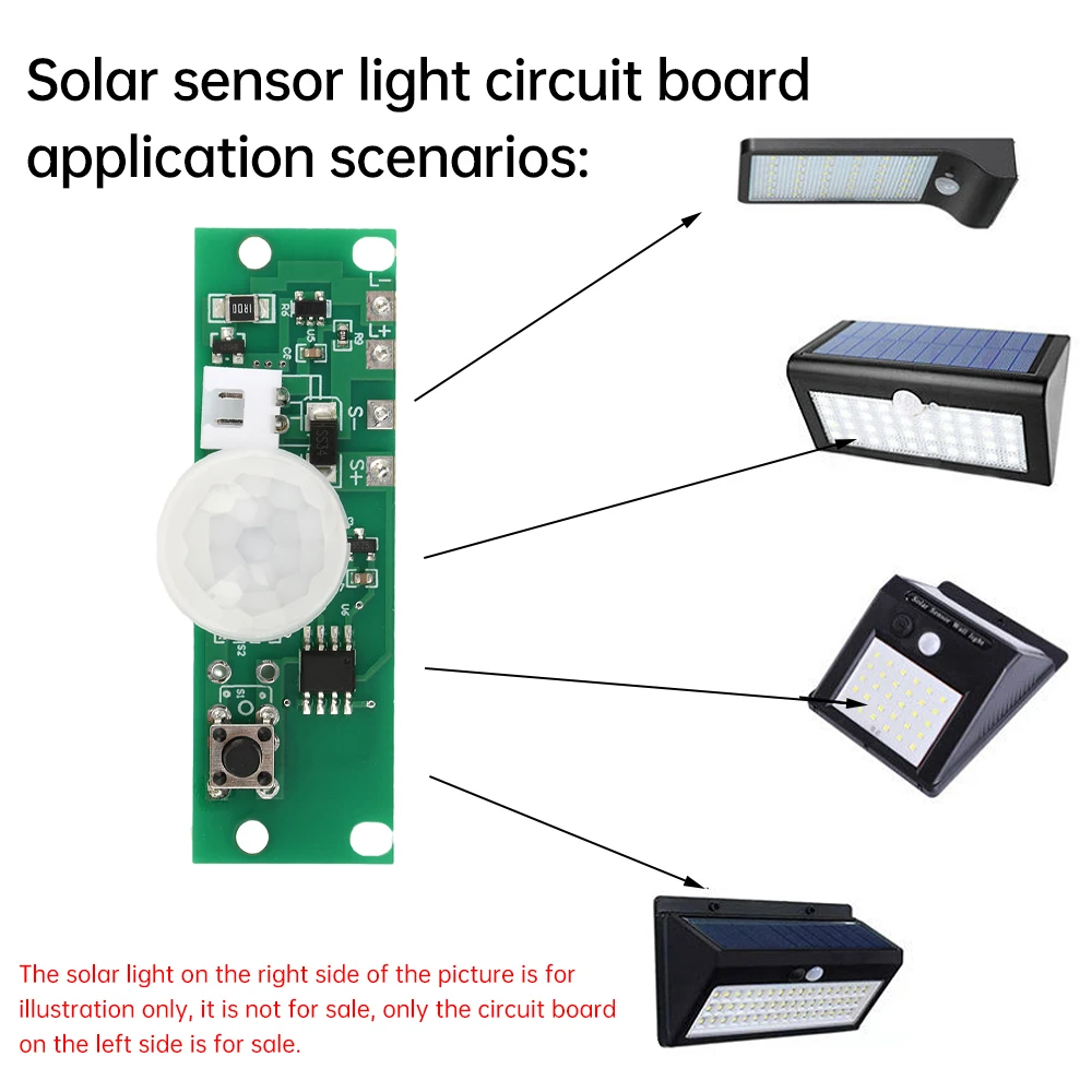 3.7V Infrared Human Body Induction Solar Circuit Board DIY Solar Lamp Board Control Sensor Night Light Module Controller Module
