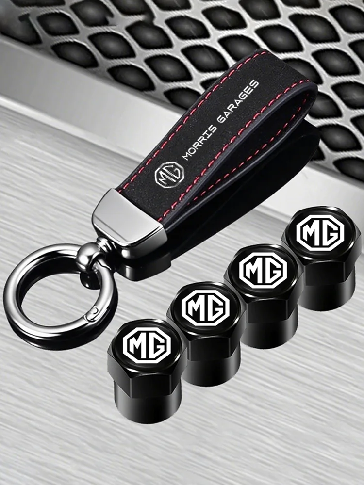 Bouchons de Valve de roue de pneu de voiture, couvercle en daim, porte-clés pour Morris Garages MG ZS 5 7 6 Cyberster MG4 EV ES5 HS ONE GT