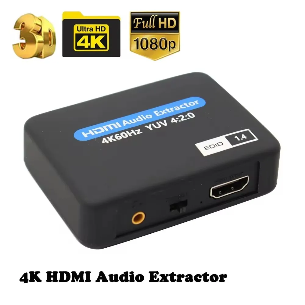 

4K 60Hz HDMI-Compatible Audio Extractor Optical Toslink SPDIF + 3.5mm Audio Embedder 1080P 3D Suit for Fire Stick Xbox Laptop