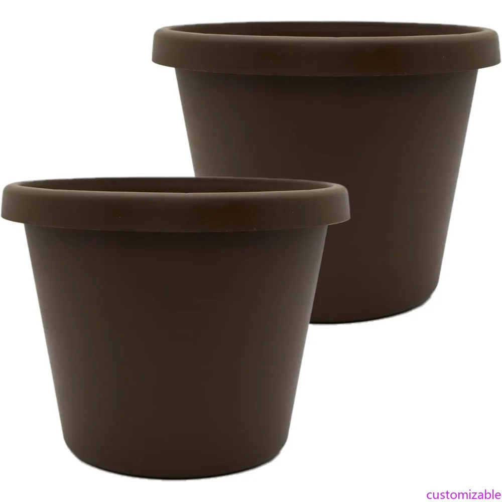 

24 Inch Round Prima Planter by The HC Companies - Large Plastic Pot for Indoor and Outdoor Plants, Flowers, and Herbs